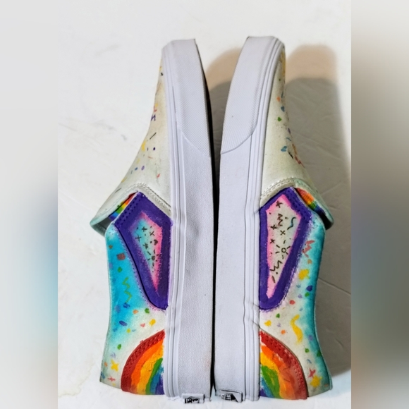 Vans 721356 Glow In The Dark, Custom Painted, Woman Size 8. - Picture 6 of 12